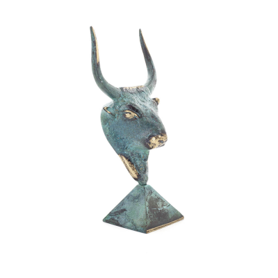 Minotaur: Drottning Pasiphaes son, tjurhuvud, tjurhuvud 20 cm byst, dekorativ staty, minoisk civilisation Brons 5 - grifon.se 