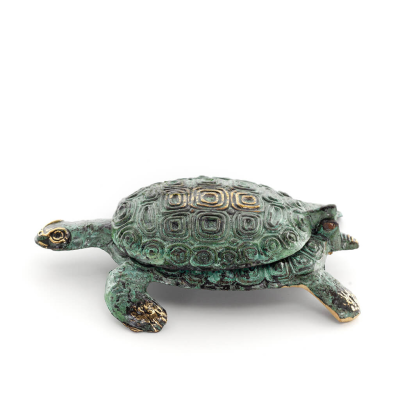 Turtle in ashtray with lid 12x9.7cm Ashtray, Brass decoration Bronze 1 - grifon.se 