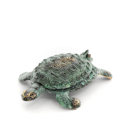Turtle in ashtray with lid 12x9.7cm Ashtray, Brass decoration Bronze 5 - grifon.se 