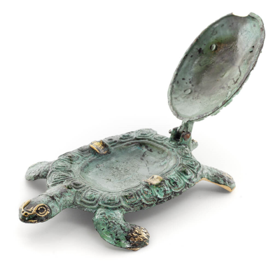Turtle in ashtray with lid 12x9.7cm Ashtray, Brass decoration Bronze 6 - grifon.se 