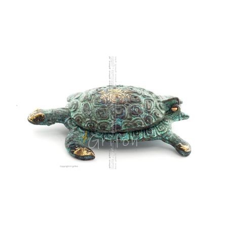 Turtle in an ashtray with a lid 8x6cm Ashtray Bronze 1 - grifon.se 