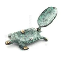 Sköldpadda i askfat med lock 8x6cm Askfat Brons 6 - grifon.se 