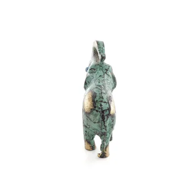 Elefant: symbol för styrka, skydd, visdom och lycka 9x8cm helkroppsstaty Brons Ornament Brons 4 - grifon.se 