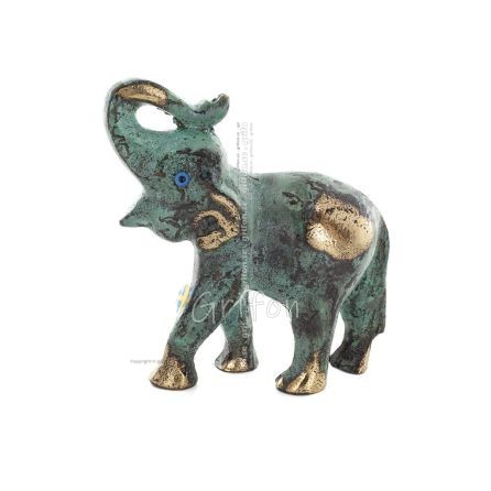Elefant: symbol för styrka, skydd, visdom och lycka 12x10cm helkroppsstaty Brons Ornament Brons 1 - grifon.se 