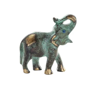 Elefant: symbol för styrka, skydd, visdom och lycka 12x10cm helkroppsstaty Brons Ornament Brons 3 - grifon.se 