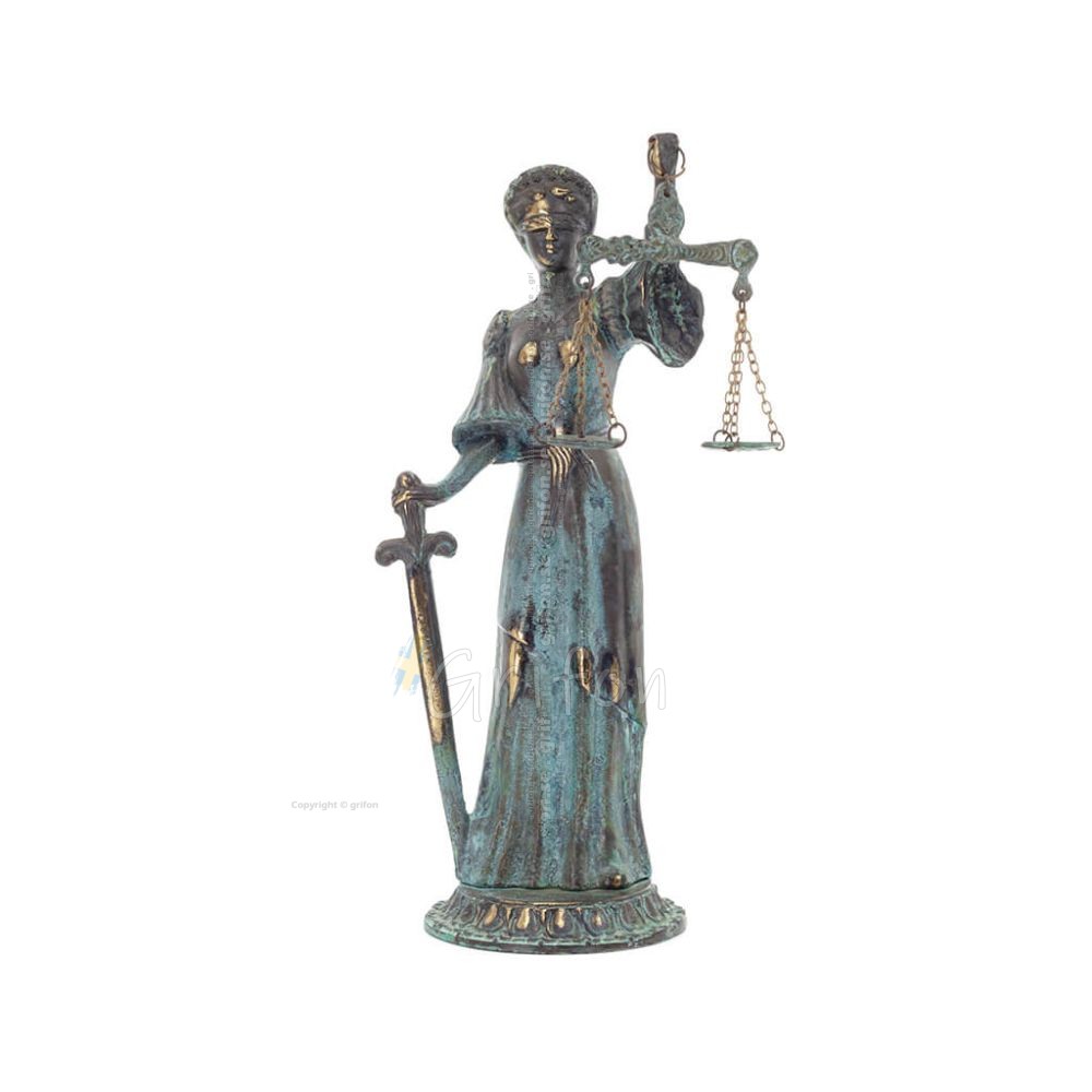 Themis: Titan, of the moral order, as well as of etiquette 37x20cm Full-length statue Bronze ornament, ancient Greece Bronze 1 - Themis: Titan, of the moral order, as well as of etiquette 37x20cm Full-length statue Bronze ornament, ancient Greece Bronze 1 -