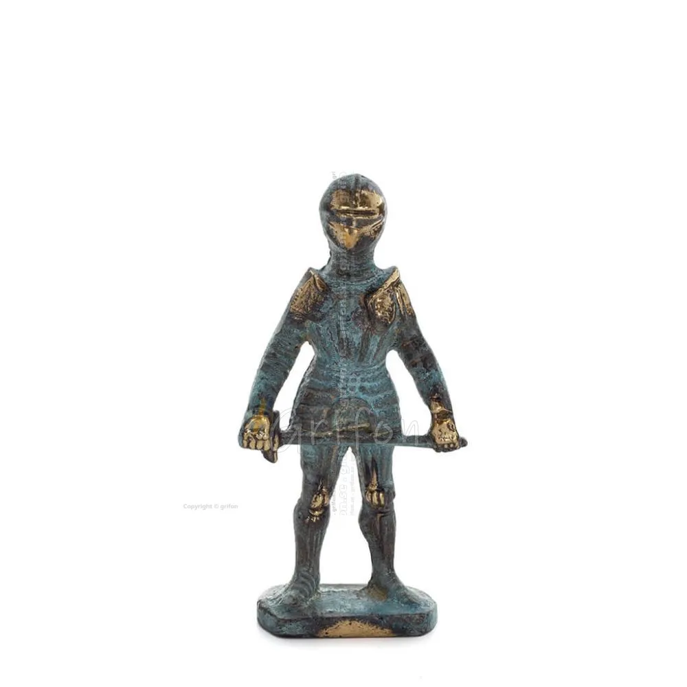 Riddare mini 12x6cm Helkroppsstaty Bronsdekoration Brons 1 - grifon.se 