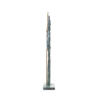 Athena or Athana or Athene: The goddess of wisdom 16cm with a spear, helmet, and shield with an owl Full-body statue Bronze Bron