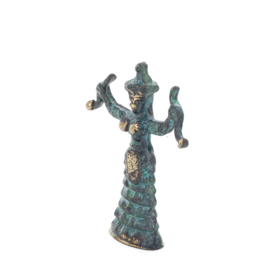 Snake Goddess, Fertility Goddess 8x6cm Full Body Statue Bronze Ornament, Ancient Greece Bronze 2 - grifon.se 