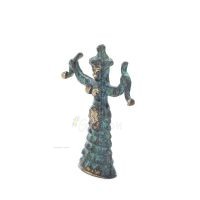Snake Goddess, Fertility Goddess 8x6cm Full Body Statue Bronze Ornament, Ancient Greece Bronze 2 - grifon.se 