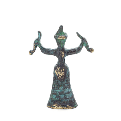Snake Goddess, Fertility Goddess 8x6cm Full Body Statue Bronze Ornament, Ancient Greece Bronze 4 - grifon.se 
