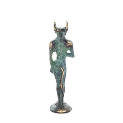 Minotaur: Plasma, the son of Pasiphae Queen of Knossos, Minoan Civilization 11cm Full Body Statue Bronze Ornament Bronze 4 - gri