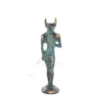 Minotaur: Plasma, the son of Pasiphae Queen of Knossos, Minoan Civilization 11cm Full Body Statue Bronze Ornament Bronze 4 - gri