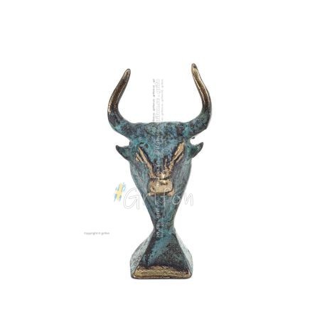 Minotaur: The Son of Queen Pasiphae, Bull Head, Bull Head 8cm Bust, Staty Brons Ornament, Minoan Era Brons 1 - grifon.se 