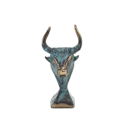 Minotaur: The Son of Queen Pasiphae, Bull Head, Bull Head 8cm Bust, Statue Bronze Ornament, Minoan Era Bronze 1 - grifon.se 