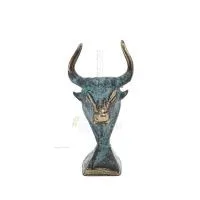 Minotaur: The Son of Queen Pasiphae, Bull Head, Bull Head 8cm Bust, Staty Brons Ornament, Minoan Era Brons 1 - grifon.se 