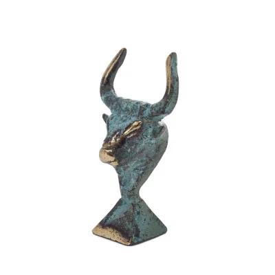 Minotaur: The Son of Queen Pasiphae, Bull Head, Bull Head 8cm Bust, Staty Brons Ornament, Minoan Era Brons 2 - grifon.se 