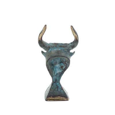 Minotaur: The Son of Queen Pasiphae, Bull Head, Bull Head 8cm Bust, Staty Brons Ornament, Minoan Era Brons 4 - grifon.se 