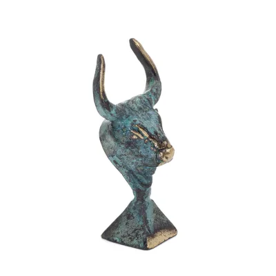 Minotaur: The Son of Queen Pasiphae, Bull Head, Bull Head 8cm Bust, Staty Brons Ornament, Minoan Era Brons 5 - grifon.se 