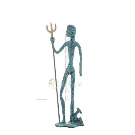 Poseidon: Havets gud, jordbävningar, jorden, stormar och ord 29x7cm helkroppsstaty bronsdekoration, antikens Grekland Brons 1 - 