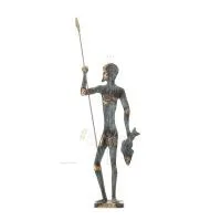 Poseidon: Havets gud, jordbävningar, jorden, stormar och ord 44x15 cm helkroppsstaty bronsdekoration, antikens Grekland Brons 1 