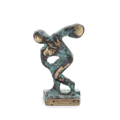 Discus Thrower of Myron: Young Athlete, Olympic Games Symbol 5cm Full Body Statue Bronze Ornament, Ancient Greece Bronze 4 - gri