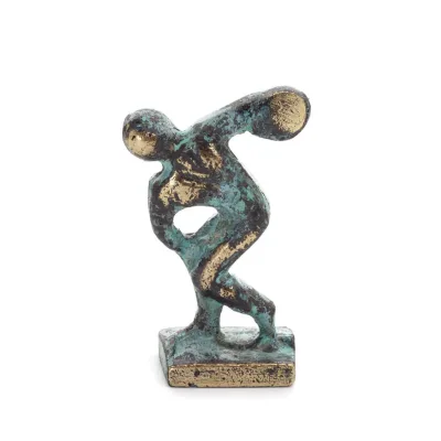 Discus Thrower of Myron: Ung idrottare, OS-symbol 5 cm helkroppsstaty bronsprydnad, antikens Grekland Brons 4 - grifon.se 