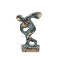 Discus Thrower of Myron: Ung idrottare, OS-symbol 5 cm helkroppsstaty bronsprydnad, antikens Grekland Brons 4 - grifon.se 
