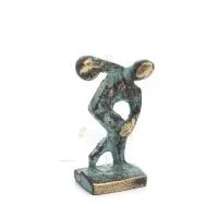 Discus Thrower of Myron: Ung idrottare, OS-symbol 5 cm helkroppsstaty bronsprydnad, antikens Grekland Brons 5 - grifon.se 