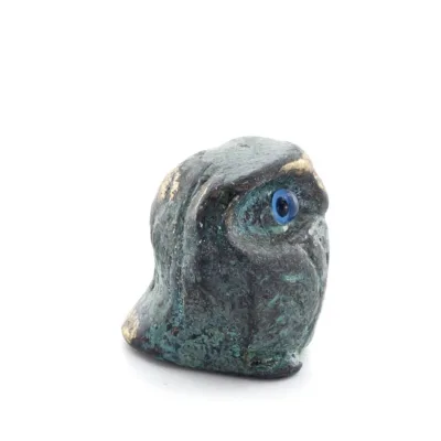 Uggla eller Glaucus: den heliga fågeln, symbol för visdom, försiktighet, mini 2,5x2,7cm helkroppsstaty Bronsdekoration Brons 4 -