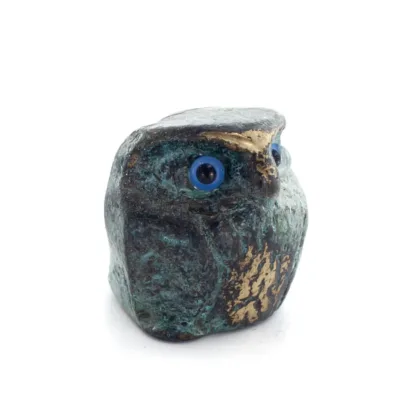 Owl or Glaucus: the sacred bird, symbol of wisdom, prudence, mini 2.5x2.7cm Full body statue Bronze decoration Bronze 5 - grifon