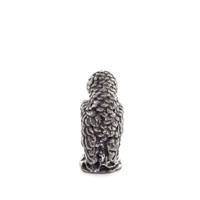 Uggla eller Glaucus: den heliga fågeln, symbol för visdom, försiktighet, 2,5x1,5 cm helkroppsstaty Bronsdekoration Brons 3 - gri