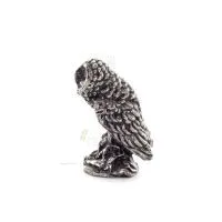 Uggla eller Glaucus: den heliga fågeln, symbol för visdom, försiktighet, 2,5x1,5 cm helkroppsstaty Bronsdekoration Brons 4 - gri