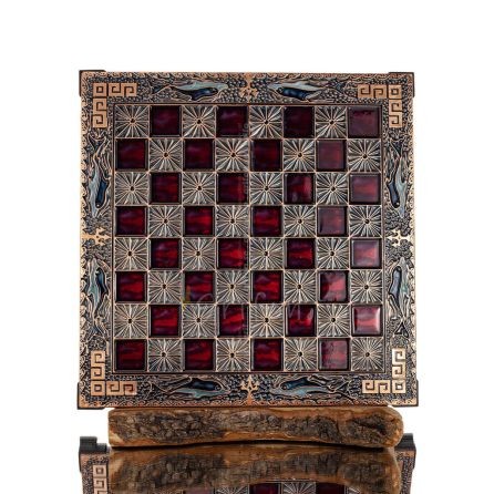 Chessboard copper enamel 28x28cm meandering dolphin, Chess, board game Backgammon, Chess 1 - grifon.se