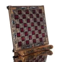 Schackbräde kopparemalj 28x28cm slingrande delfin, schack, brädspel Backgammon, Schack 4 - grifon.se 