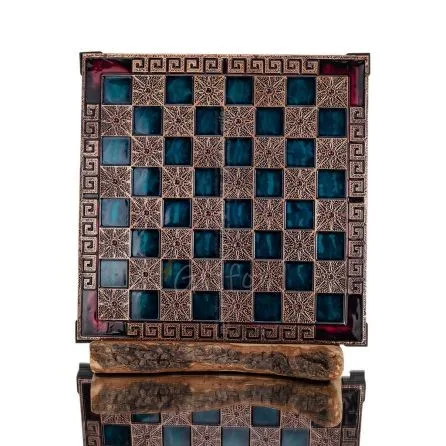 Σκακιέρα χάλκινη σμάλτο 28x28cm μαίανδρος Βεργίνα, Σκάκι, επιτραπέζιο παιχνίδι Τάβλι, Σκάκι 1 - grifon.se 