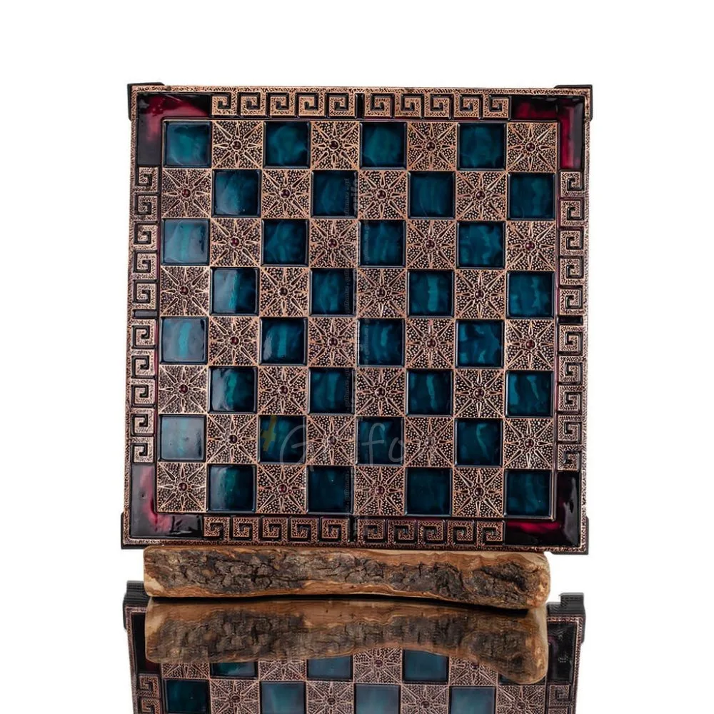 Σκακιέρα χάλκινη σμάλτο 28x28cm μαίανδρος Βεργίνα, Σκάκι, επιτραπέζιο παιχνίδι Τάβλι, Σκάκι 1 - grifon.se 