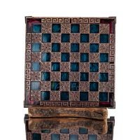 Chess board copper enamel 28x28cm meander Vergina, Chess, board game Backgammon, Chess 1 - grifon.se 