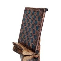 Schackbräde kopparemalj 28x28cm meander Vergina, Schack, brädspel Backgammon, Schack 2 - grifon.se 