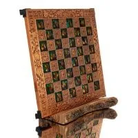 Schackbräde kopparemalj 30x30cm meanderblomma, Schack, brädspel Backgammon, Schack 5 - grifon.se 