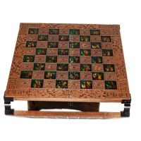 Chessboard copper enamel 30x30cm meander flower, Chess, board game Backgammon, Chess 6 - grifon.se 