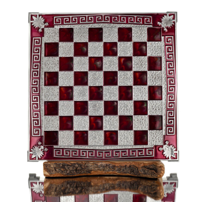 Chess board copper enamel 30x30cm meander acrokeramo, Chess, board game Backgammon, Chess 1 - grifon.se 