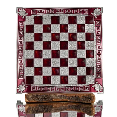 Schackbräde kopparemalj 30x30cm meander acrokeramo, Schack, brädspel Backgammon, Schack 1 - grifon.se 
