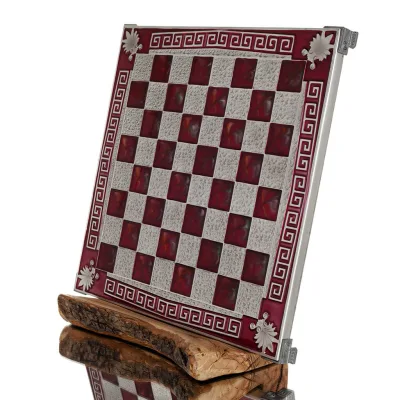 Schackbräde kopparemalj 30x30cm meander acrokeramo, Schack, brädspel Backgammon, Schack 2 - grifon.se 