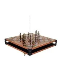 Brons emalj schackbräde 30x30cm Kolumn, kolumn, Schack, brädspel Backgammon, Schack 6 - grifon.se 