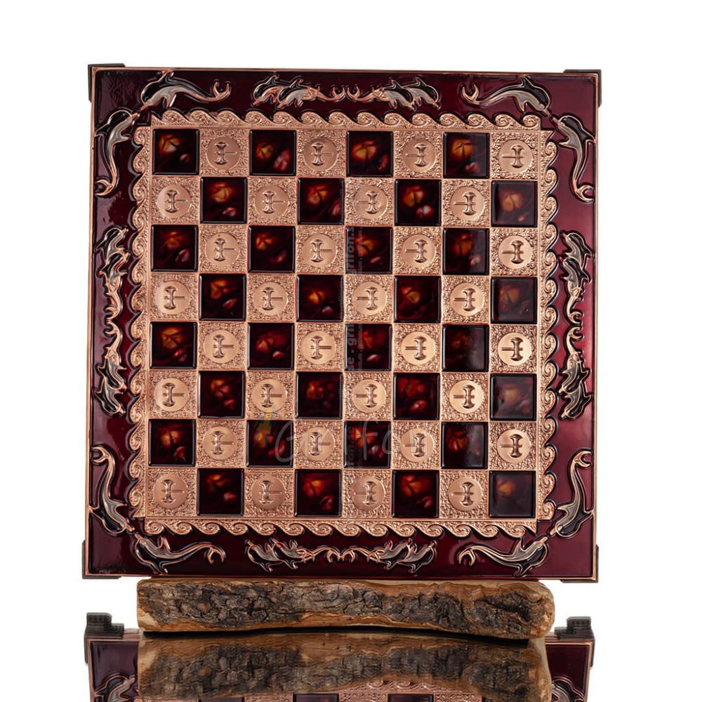 Bronze enamel chessboard 30x30cm Column, column, Chess, board game Backgammon, Chess 1 - grifon.se 