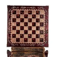 Brons emalj schackbräde 30x30cm Kolumn, kolumn, Schack, brädspel Backgammon, Schack 1 - grifon.se 