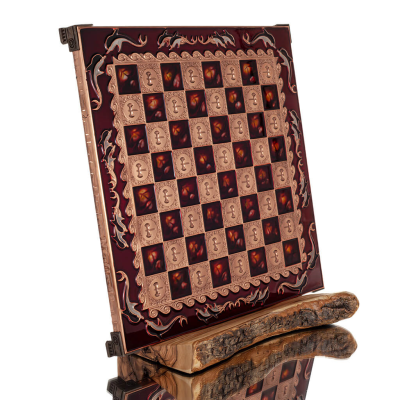 Brons emalj schackbrÃ¤de 30x30cm Kolumn, kolumn, Schack, brÃ¤dspel Backgammon, Schack 4 - grifon.se 