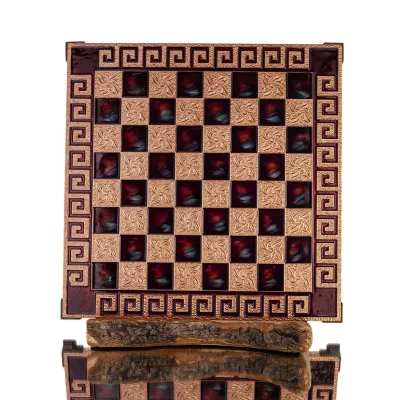 Σκακιέρα χάλκινη σμάλτο 30x30cm Μαίανδρος, Σκάκι, επιτραπέζιο παιχνίδι Τάβλι, Σκάκι 2 - grifon.se 
