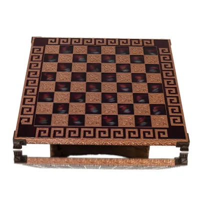 Σκακιέρα χάλκινη σμάλτο 30x30cm Μαίανδρος, Σκάκι, επιτραπέζιο παιχνίδι Τάβλι, Σκάκι 5 - grifon.se 